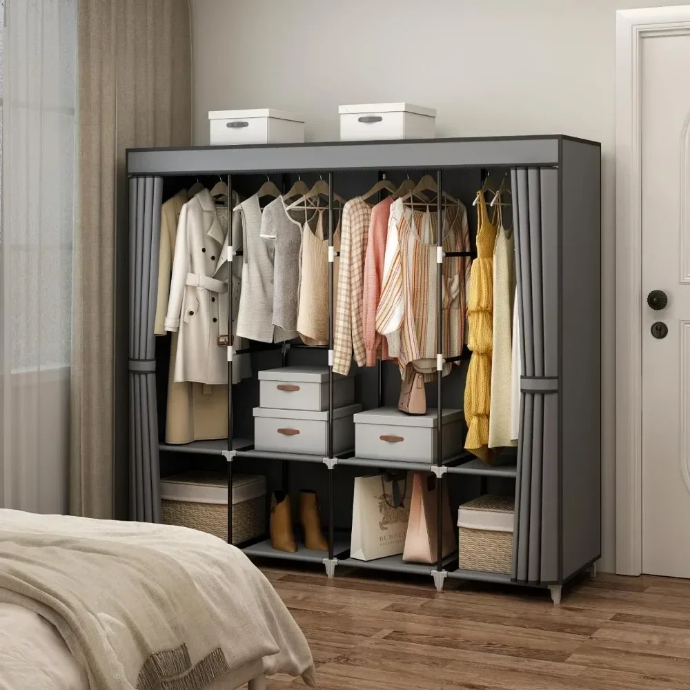 67インチのポータブルクローゼットワードローブ、不織布カバー - Wardrobe Closet Portable Fabric Cover のレビューと価格
