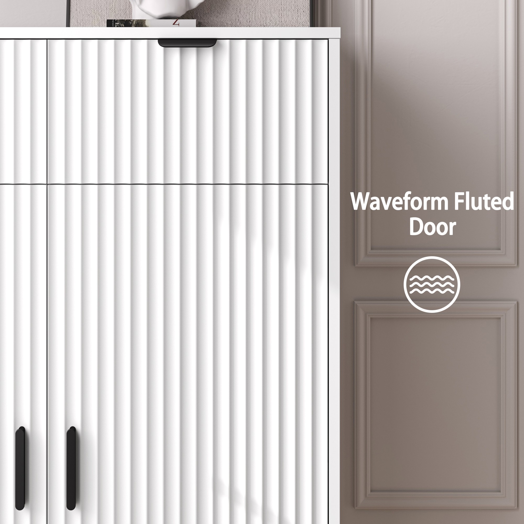 玄関用シューズキャビネット収納、4段溝付きシューズ収納キャビ - Shoe Rack Cabinet Narrow Entryway のレビューと価格