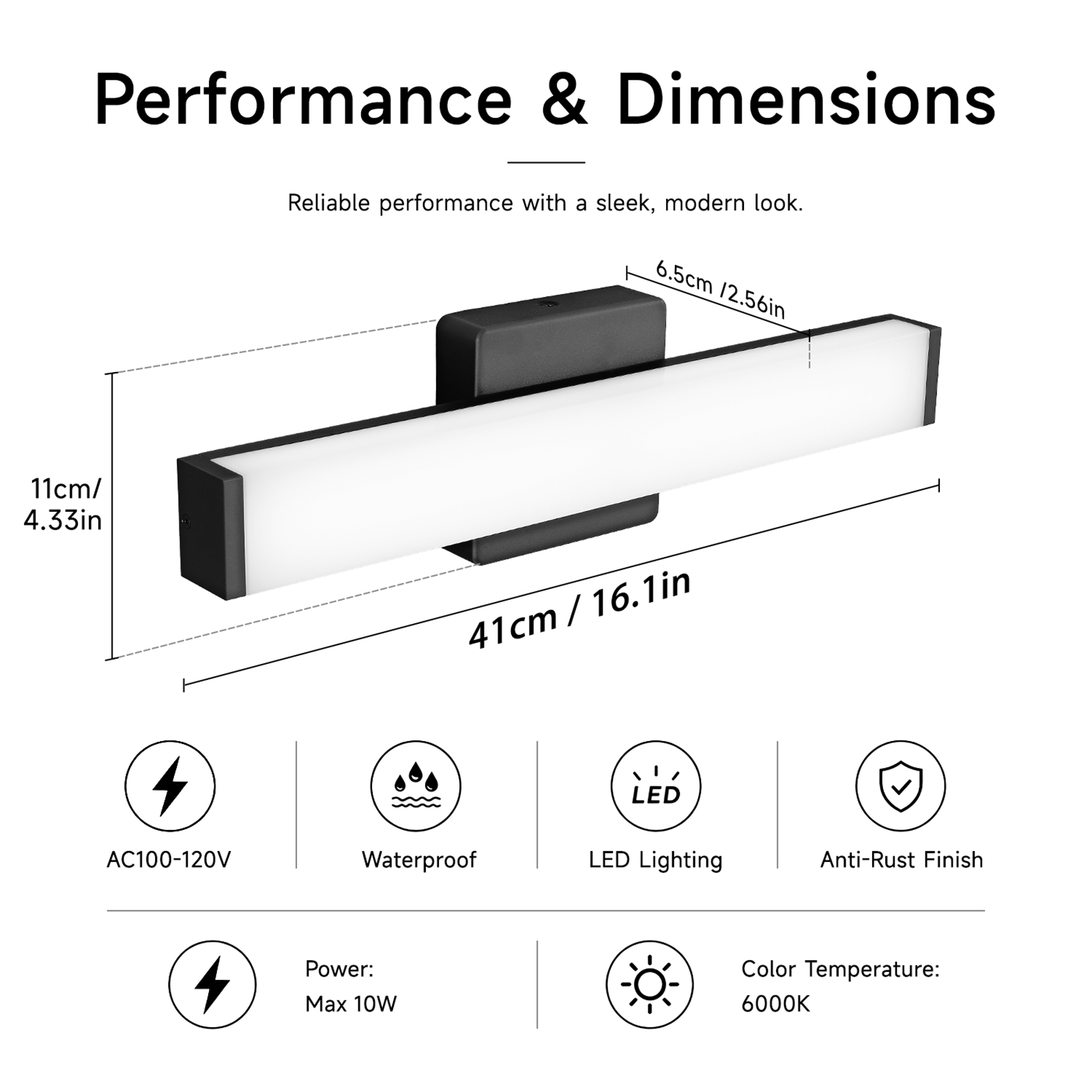 16.1インチのモダンなマットブラック／ブラッシュドニッケル - Dressing Table Vanity With Lighted Mirror のレビューと価格