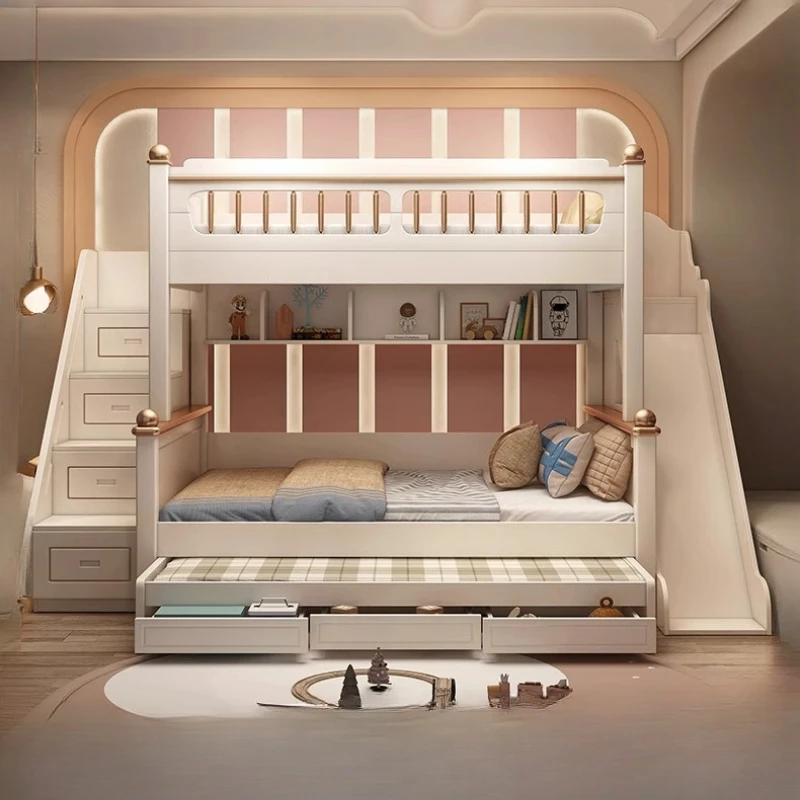 135x190cm木製マットレス付き二段ベッド、スライド式は - King Size Bed Frame With Storage Drawers のレビューと価格