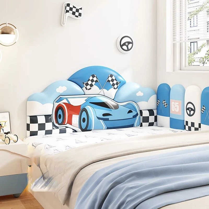 男の子向け、漫画の車をモチーフにした、柔らかい素材の壁掛け式 - Headboard Cushion Backrest Tatami のレビューと価格