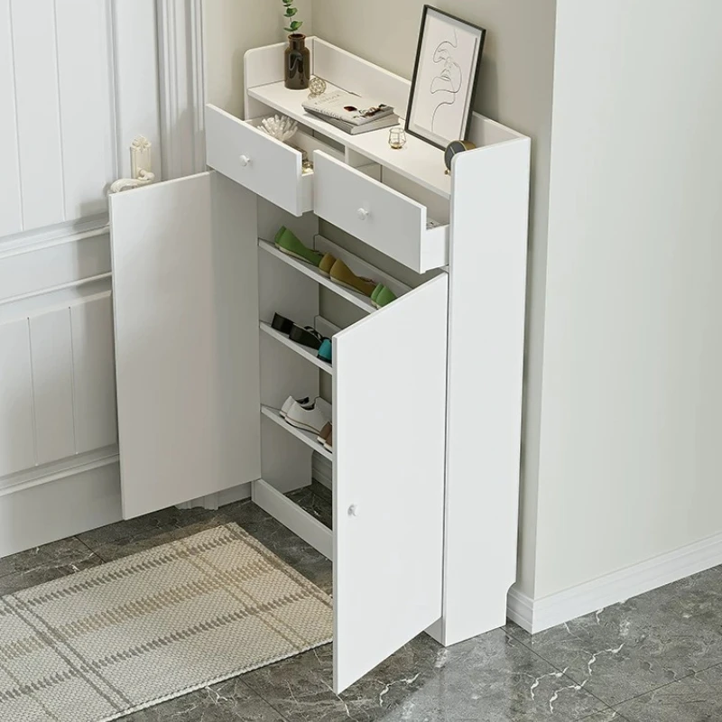 スリムな20cm幅の靴収納キャビネット。玄関に最適な、引き出 - Shoe Rack Cabinet Narrow Entryway のレビューと価格