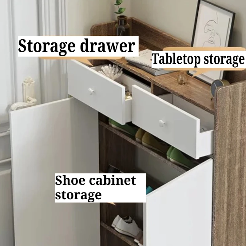 スリムな20cm幅の靴収納キャビネット。玄関に最適な、引き出 - Shoe Rack Cabinet Narrow Entryway のレビューと価格