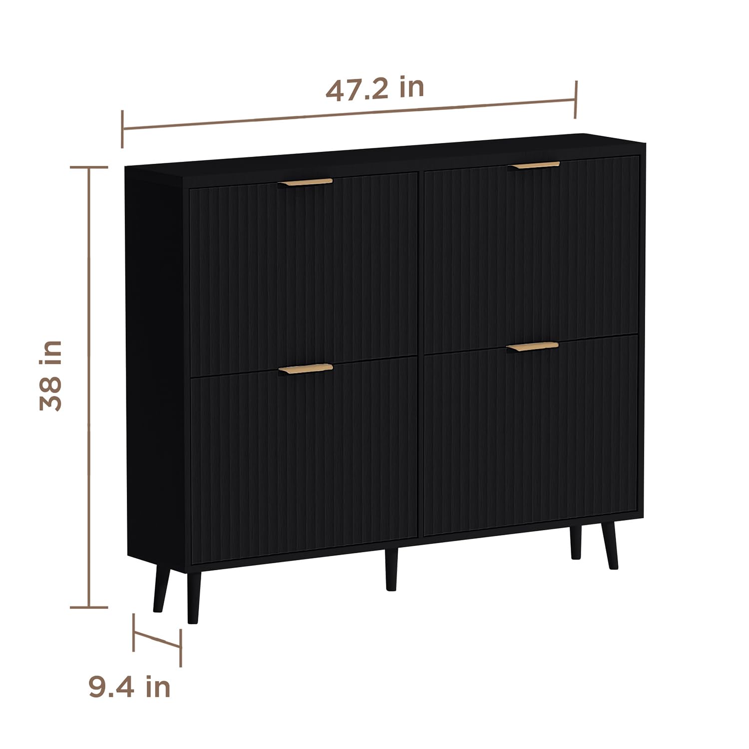 靴収納キャビネット、モダンなデザインの自立式収納棚。4つの引 - Shoe Rack Cabinet Narrow Entryway のレビューと価格