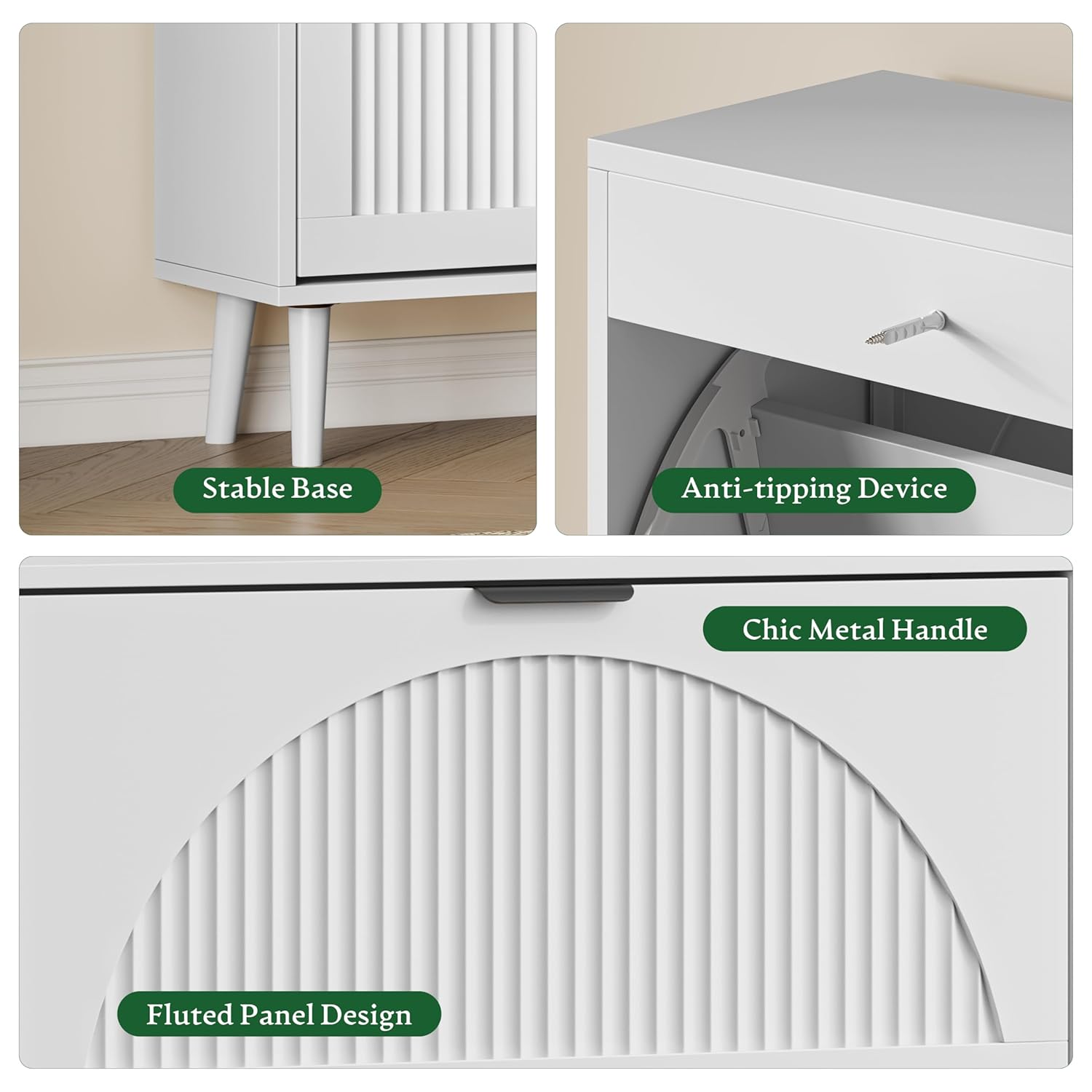 シューズキャビネット 3つのフリップドロワー、高さ50インチ - Shoe Rack Cabinet Narrow Entryway のレビューと価格