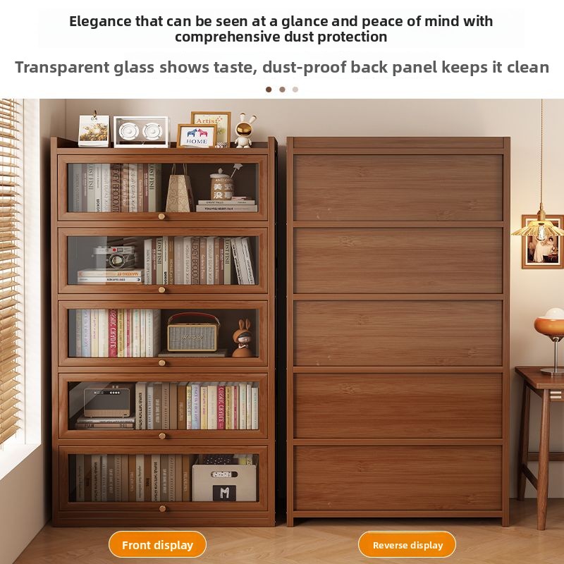 多機能竹製本棚、大容量、木製、収納キャビネット、ディスプレイ - Storage のレビューと価格