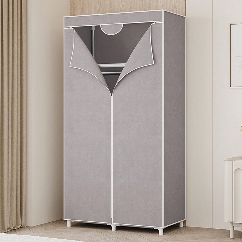 赤／グレー／青／コーヒー色の、持ち運び可能な布製ワードローブ - Wardrobe Closet Portable Fabric Cover のレビューと価格