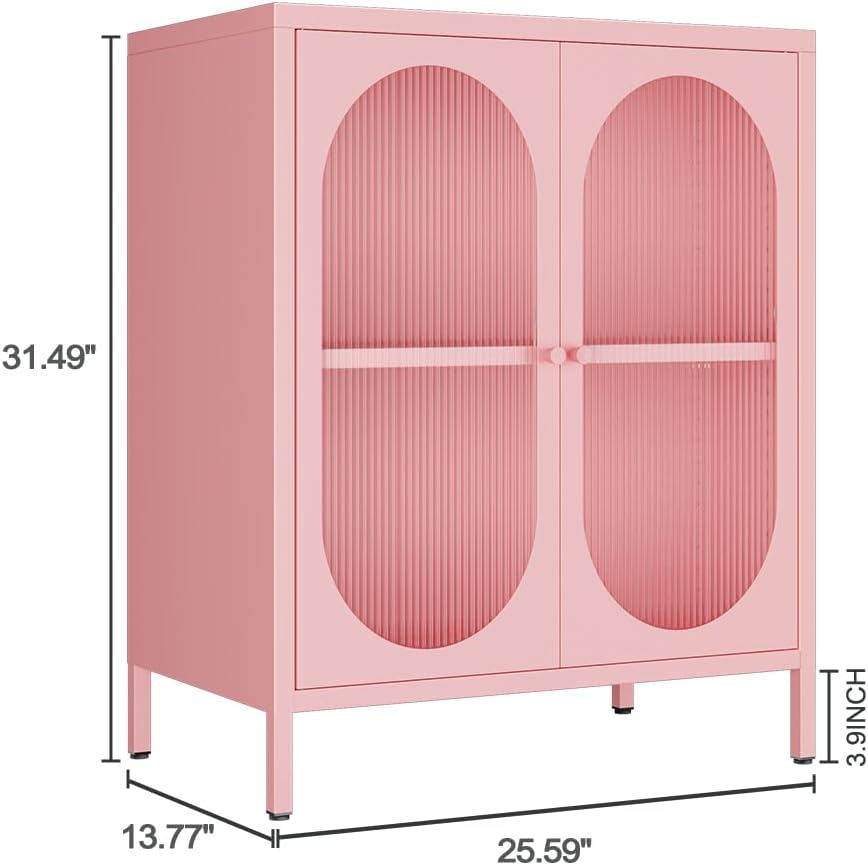 小型の透明扉付き金属製収納キャビネット。部屋、玄関、廊下、キ - Storage のレビューと価格