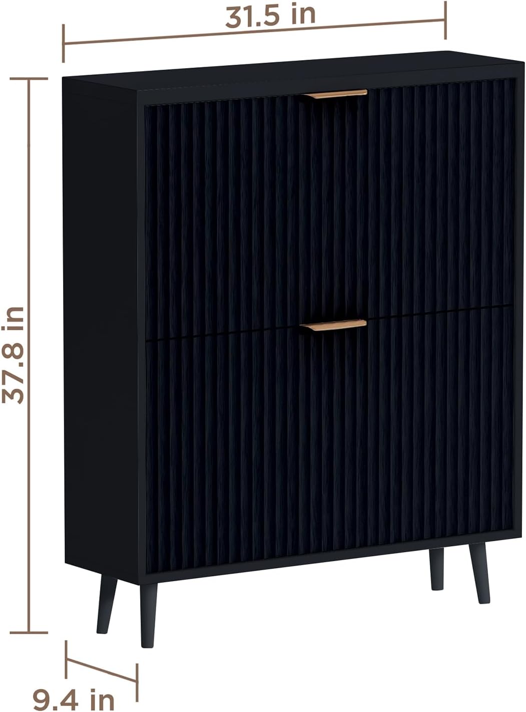 独立式のモダンな靴収納キャビネット。2つの引き出し付きで、狭 - Shoe Rack Cabinet Narrow Entryway のレビューと価格