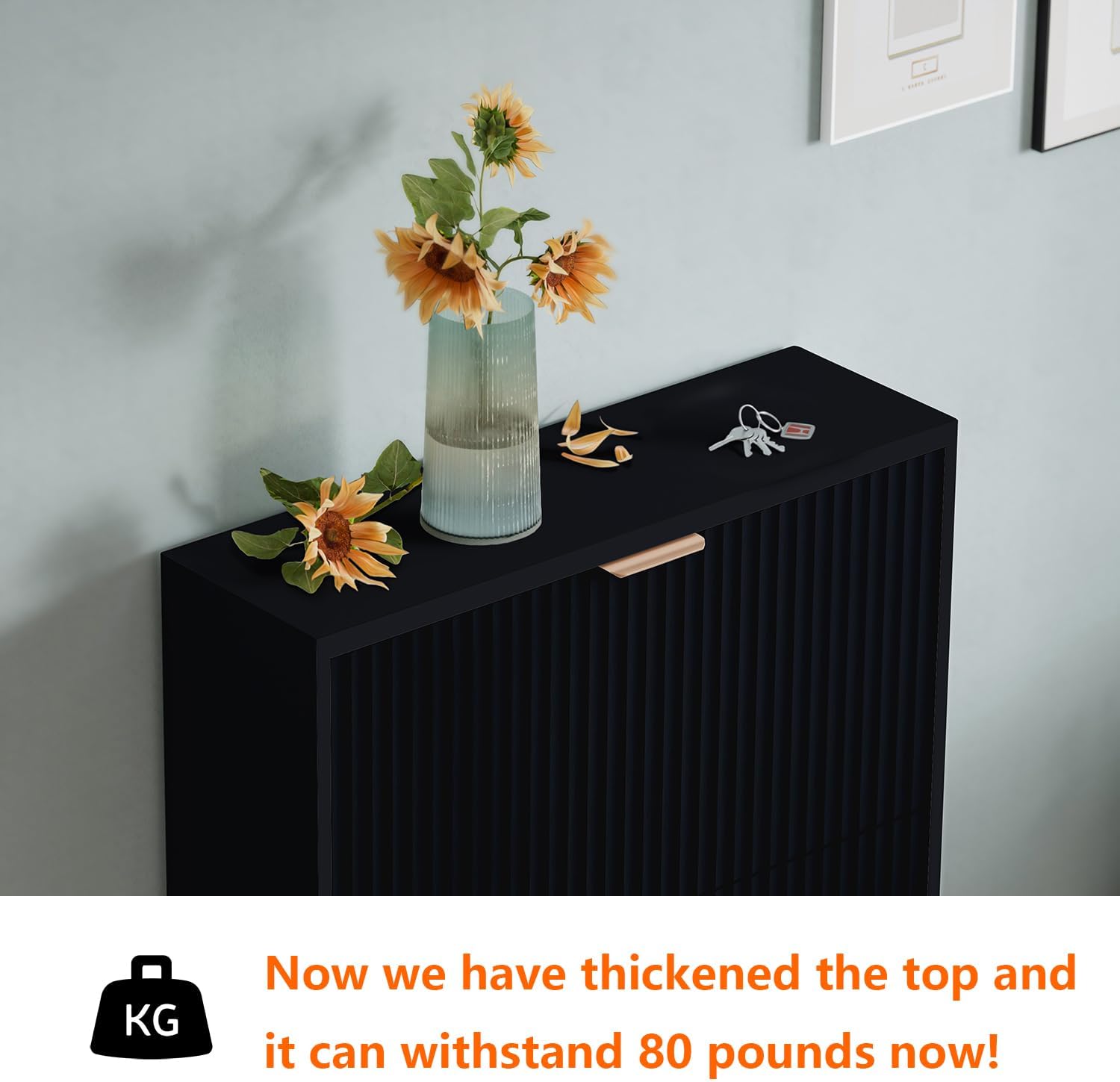 独立式のモダンな靴収納キャビネット。2つの引き出し付きで、狭 - Shoe Rack Cabinet Narrow Entryway のレビューと価格