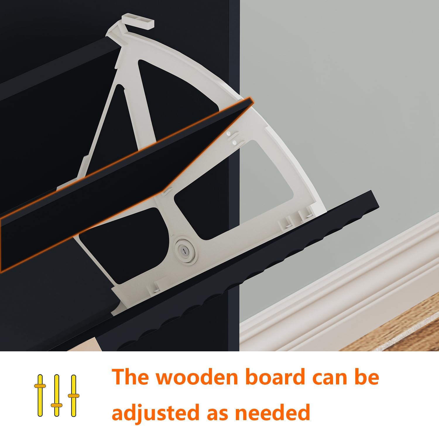 独立式のモダンな靴収納キャビネット。2つの引き出し付きで、狭 - Shoe Rack Cabinet Narrow Entryway のレビューと価格