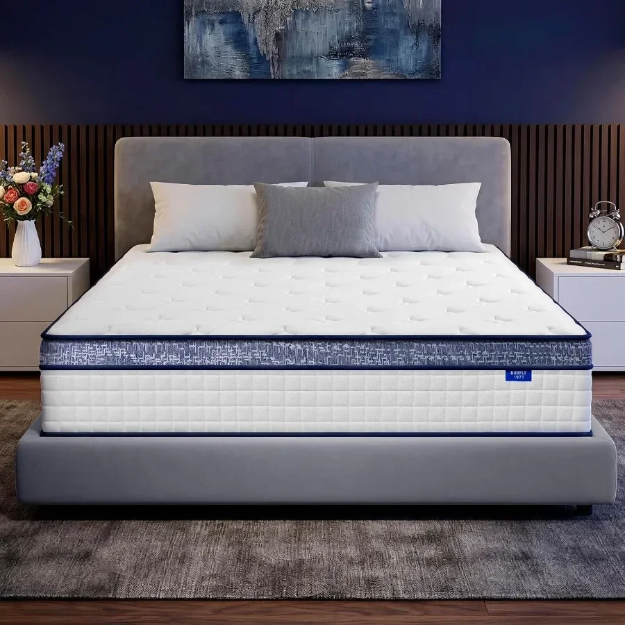 クイーンサイズマットレス、12インチのハイブリッドクイーンサ - Memory Foam Mattress In A Box Queen のレビューと価格
