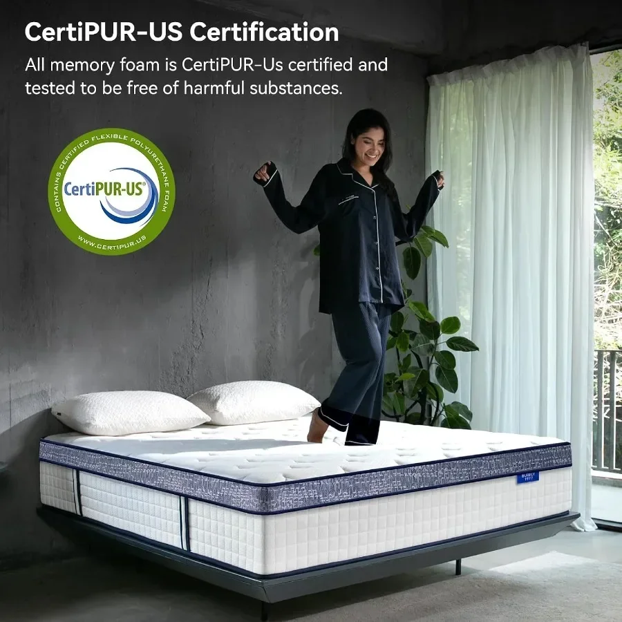 クイーンサイズマットレス、12インチのハイブリッドクイーンサ - Memory Foam Mattress In A Box Queen のレビューと価格