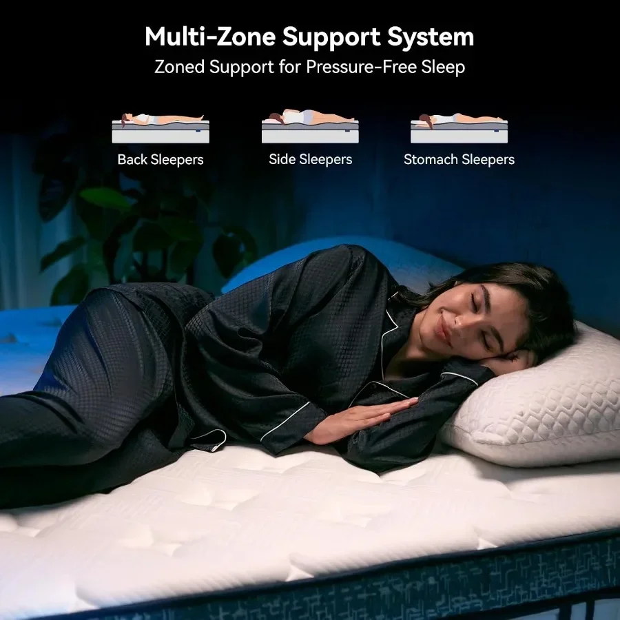 クイーンサイズマットレス、12インチのハイブリッドクイーンサ - Memory Foam Mattress In A Box Queen のレビューと価格