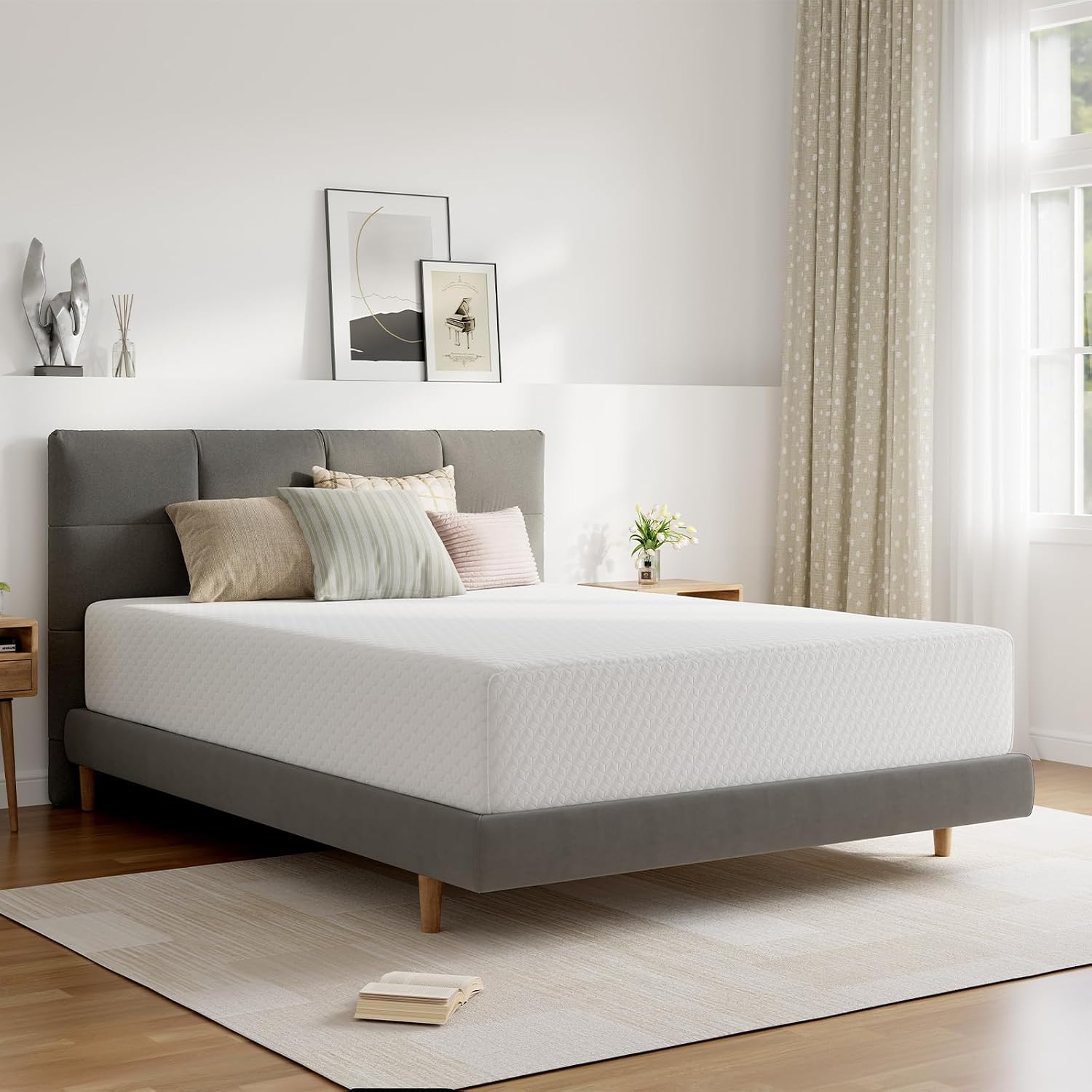 キングサイズの12インチ厚のメモリーフォームマットレス。箱に - Memory Foam Mattress In A Box Queen のレビューと価格