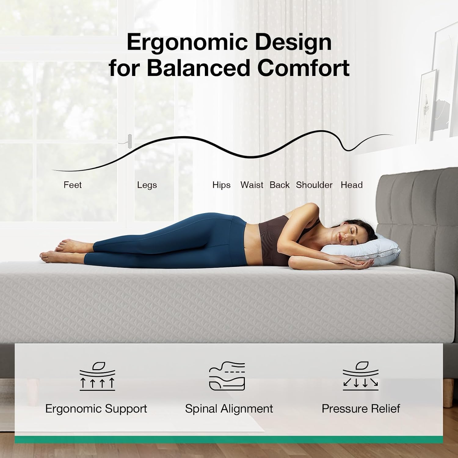 キングサイズの12インチ厚のメモリーフォームマットレス。箱に - Memory Foam Mattress In A Box Queen のレビューと価格