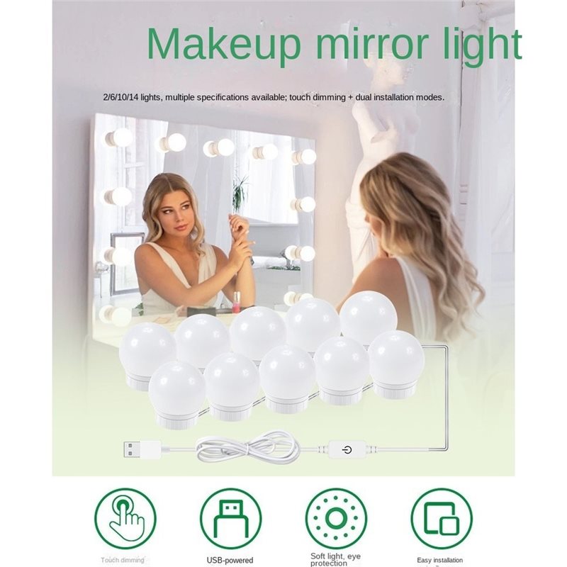 USB充電式LEDバニティライト、10段階調光可能、色温度調 - Dressing Table Vanity With Lighted Mirror のレビューと価格