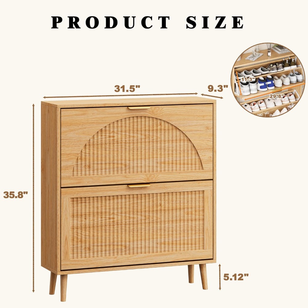 3段引き出し式シューズ収納キャビネット、スリムな木製収納、溝 - Shoe Rack Cabinet Narrow Entryway のレビューと価格