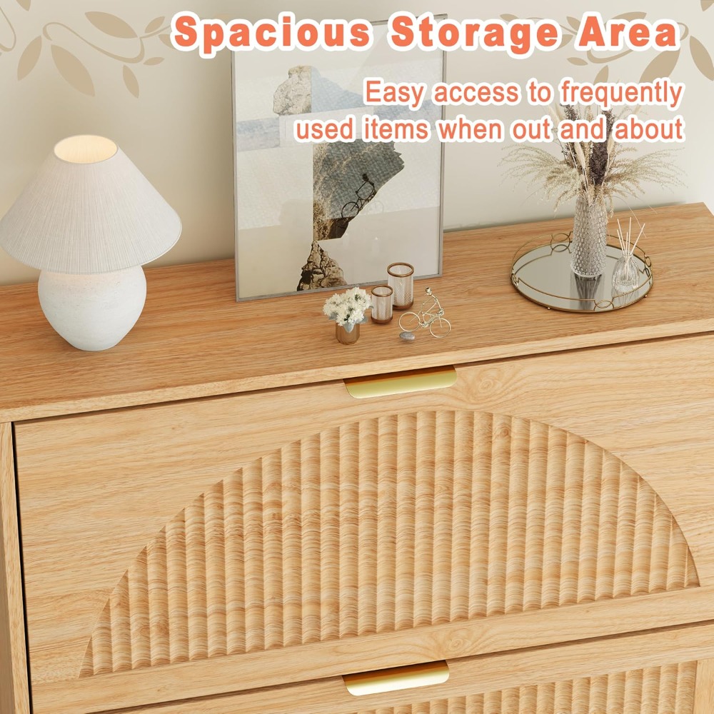 3段引き出し式シューズ収納キャビネット、スリムな木製収納、溝 - Shoe Rack Cabinet Narrow Entryway のレビューと価格