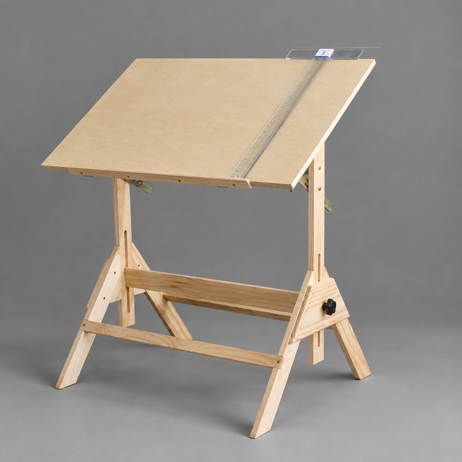傾斜可能な天板と高さ調節機能を備えた木製の描画テーブル。絵画 - Tables のレビューと価格