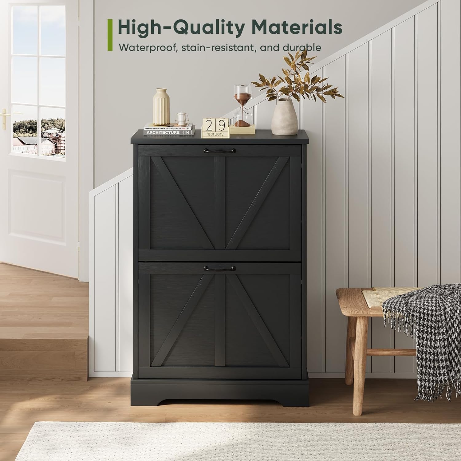靴収納キャビネット、玄関用靴収納オーガナイザー。2つの引き出 - Shoe Rack Cabinet Narrow Entryway のレビューと価格